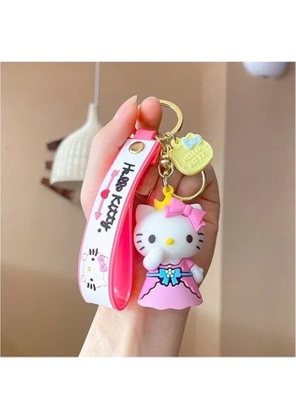 Karikatür Kawaii Hello Kitty Kolye Anahtarlık Anahtarlık Anime Aksiyon Figürleri Koleksiyon Model Oyuncaklar Çocuklar Için Takı Hediyeler (Yurt Dışından)