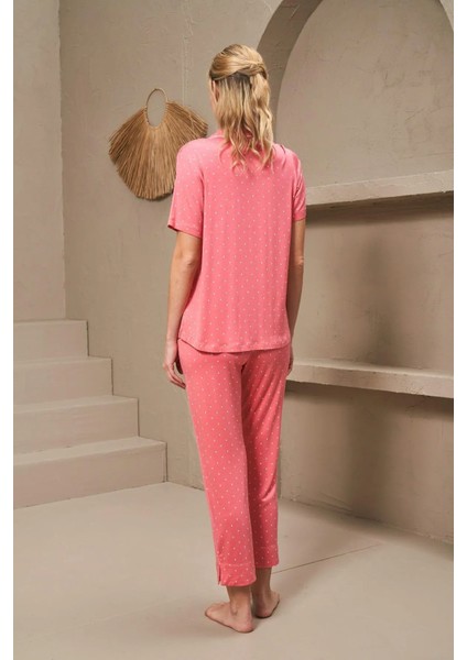 Kısa Kollu Düğmeli Kadın Pijama Takımı 107 fiyatları