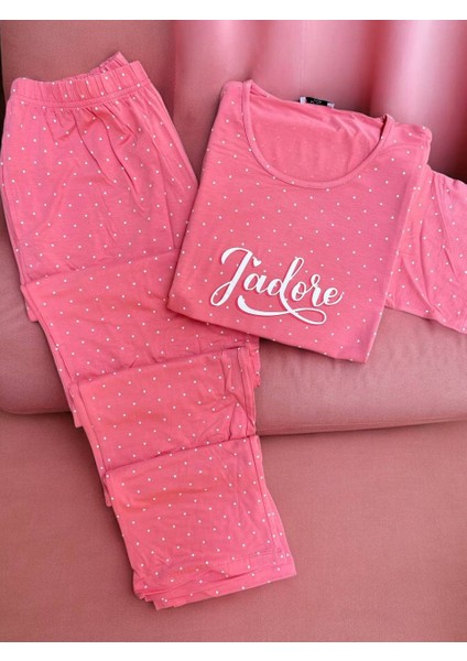 Kısa Kollu Bisiklet Yaka Kadın Pijama Takımı 109 modelleri