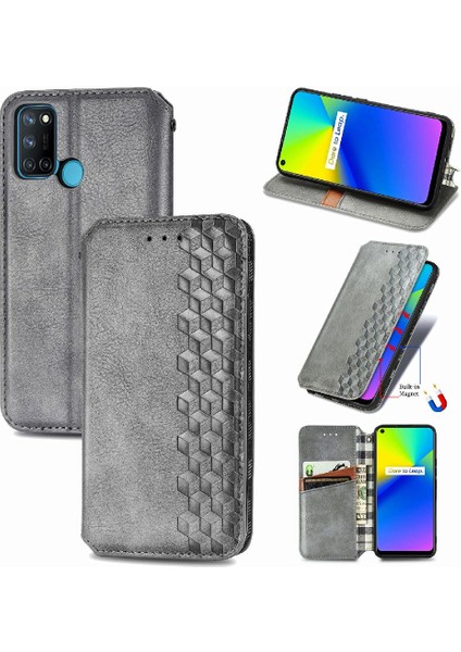 Oppo Realme C17 Flip Kapak Kılıf Cüzdan Fonksiyonu Iş Için Kılıf (Yurt Dışından)