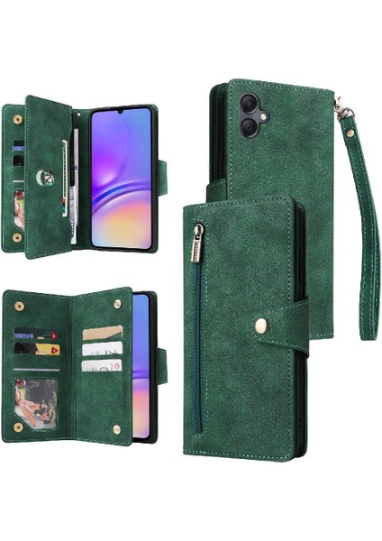 El Kayışı Fermuar Cüzdan ile Samsung Galaxy A05 Kart Tutucu Için Kılıf (Yurt Dışından)