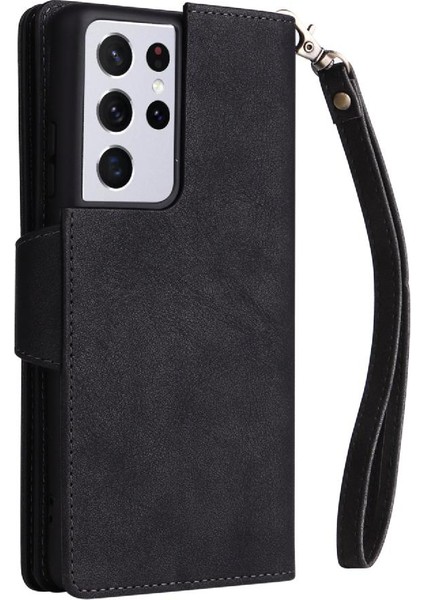 Samsung Galaxy S21 Ultra Fermuar Cüzdan Kapak Kart Tutucu ile (Yurt Dışından)