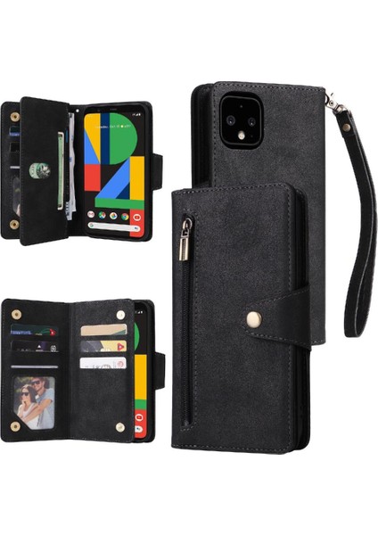 El Kayışı Kart Tutucu Fermuar Cüzdan Kapağı ile Google Piksel 4xl Için Kılıf (Yurt Dışından)