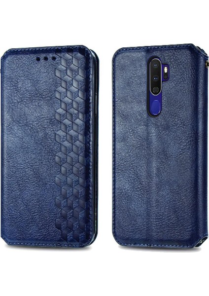 Oppo A5 2020 Zarif Iş Deri Kılıf Kapak Kapak Moda (Yurt Dışından)