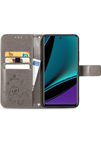 Infinix Not 11 Pro Kısa Kayış Dört Yapraklı Yonca Deri Kılıf (Yurt Dışından)