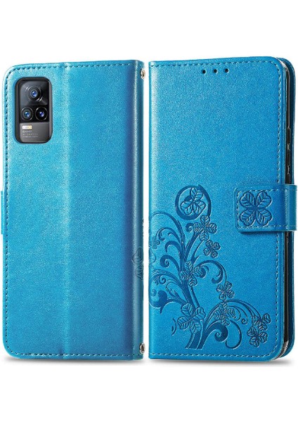 Vivo V21E 4g Için Kısa Kayış Dört Yapraklı Yonca Flip Kapak Zarif (Yurt Dışından)