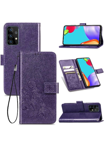 Samsung Galaxy A72 5g Kısa Kayış Zarif Iş Deri Kılıf (Yurt Dışından)