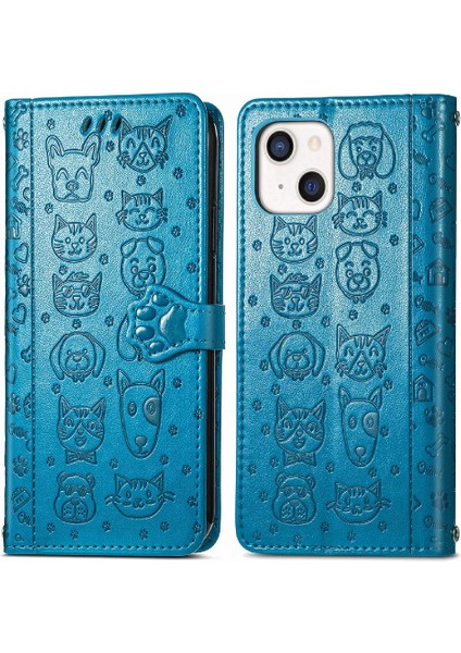 Iphone 13 Mini Deri Kılıf Kapak Kapak Darbeye Karikatür Kısa (Yurt Dışından)