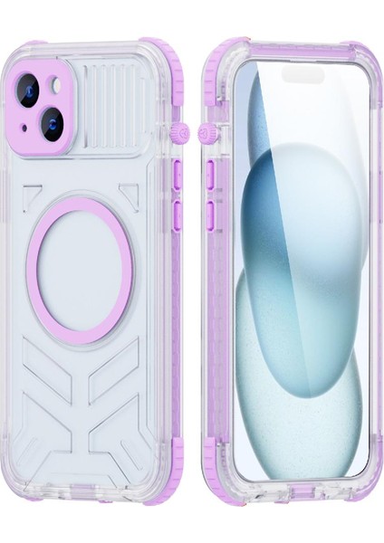 Iphone 15 Için Kılıf 12FT Askeri Darbeye Dayanıklı IP68 Su Geçirmez Tam Manyetik (Yurt Dışından)