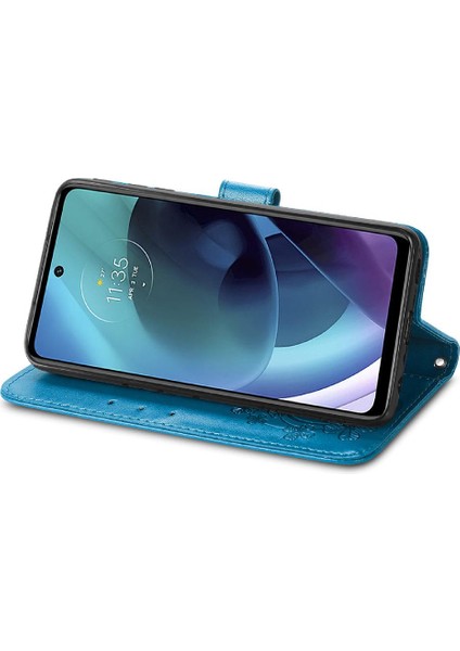 Motorola Moto G51 Deri Kılıf Dört Yapraklı Yonca Kapak Kapak Kısa (Yurt Dışından) fırsatları