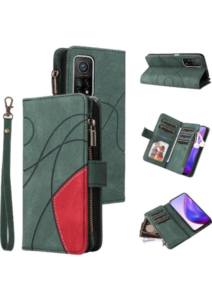 Xiaomi 10T/10T Pro Fermuar Cüzdan Tarzı ile Iki Renkli Dikiş (Yurt Dışından) indirimleri