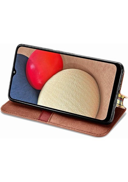 Samsung Galaxy A02S Için Kılıf Moda Tasarım Deri Kılıf Cüzdan Fonksiyonu (Yurt Dışından) fiyatları