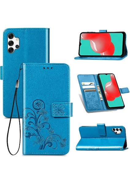 Samsung Galaxy A32 5g Zarif Iş Dört Yapraklı Yonca Deri (Yurt Dışından)
