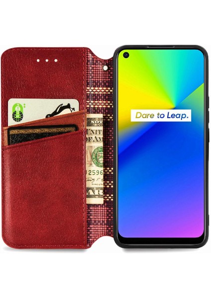 Oppo Realme C17 Flip Kapak Kılıf Cüzdan Fonksiyonu Iş Için Kılıf (Yurt Dışından)