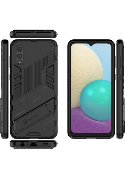 Samsung Galaxy A02 Kickstand Koruyucu Kapak Sağlam Askeri Kılıf (Yurt Dışından) fiyatları