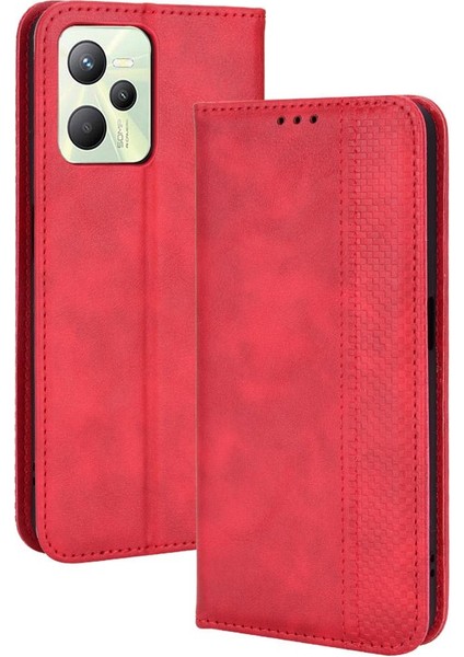 Realme C35 Pu Deri Manyetik Kapatma Cüzdan Için Kılıf (Yurt Dışından)