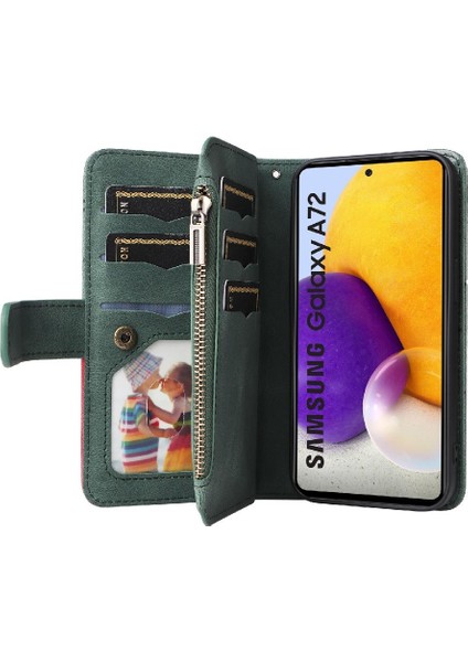 Kart Yuvası Standı Iki Renkli Dikiş ile Samsung Galaxy A72 Için Kılıf (Yurt Dışından) fırsatları