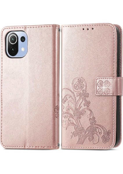 Xiaomi 11 Lite Için Kılıf Kapak Çevirin Kılıf Kısa Kayış Zarif Dört (Yurt Dışından)