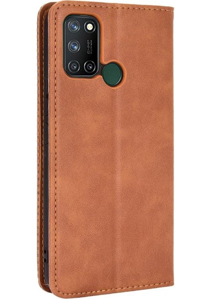 Realme C17 Pu Deri Cüzdan Manyetik Kapatma Için Kılıf (Yurt Dışından)