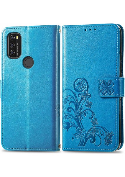 Blackview A70 Kısa Kayış Deri Kılıf Kapak Kapak Dört Yaprak (Yurt Dışından)