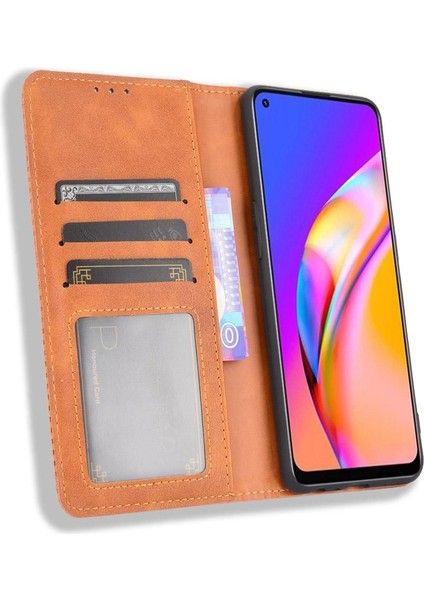 Colorful Shop Oppo A94 4g Pu Deri Manyetik Kapatma Cüzdan Için Kılıf (Yurt Dışından)