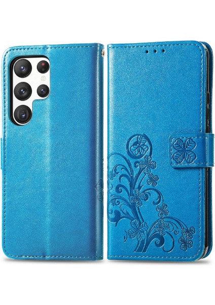 Samsung Galaxy S23 Ultra Flip Kapak Dört Yapraklı Yonca Zarif (Yurt Dışından)