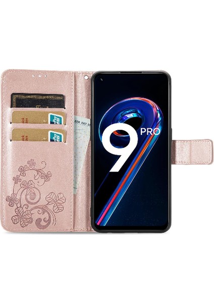 Realme 9 Pro Için Kılıf Kısa Kayış Deri Kılıf Kapak Kapak Dört Yapraklı Yonca (Yurt Dışından) indirimleri