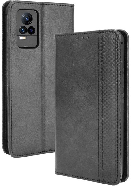 Vivo V21E 4g Pu Deri Manyetik Kapatma Cüzdan Için Kılıf (Yurt Dışından)