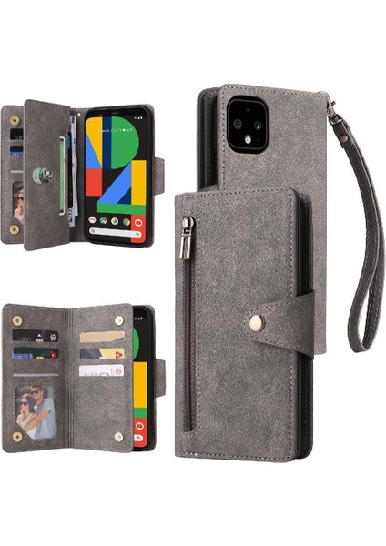 El Kayışı Kart Tutucu Fermuar Cüzdan Kapağı ile Google Piksel 4xl Için Kılıf (Yurt Dışından)