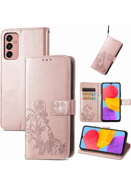 Colorful Shop Samsung Galaxy M13 4g Flip Kapak Için Kılıf Zarif Iş Dört Yaprak (Yurt Dışından)