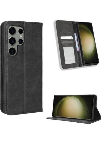 Samsung Galaxy S23 Ultra 5g Pu Deri Cüzdan Manyetik Kapatma (Yurt Dışından)