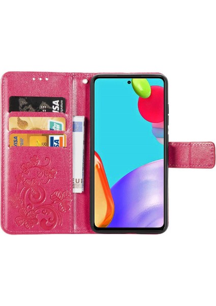 Colorful Shop Samsung Galaxy A52 5g Flip Kapak Kılıf Için Kılıf Kısa Kayış Dört (Yurt Dışından)