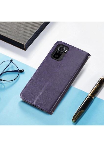 Xiaomi Redmi Için Not 10 4g Dört Yapraklı Yonca Kısa Kayış Kapak Çevirin (Yurt Dışından)