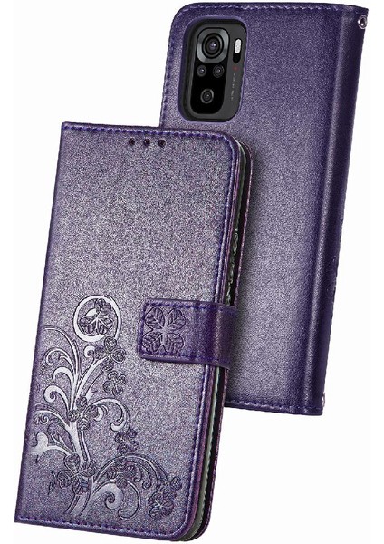 Xiaomi Redmi Için Not 10 4g Dört Yapraklı Yonca Kısa Kayış Kapak Çevirin (Yurt Dışından)