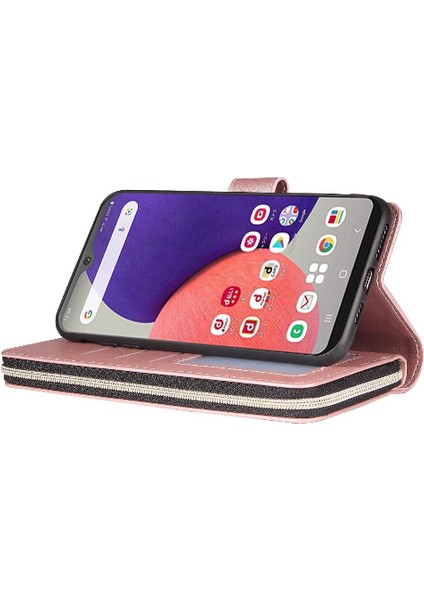 Samsung Galaxy A22E Fermuar Cep Kart Tutucu Cüzdan Kılıf 9 (Yurt Dışından)
