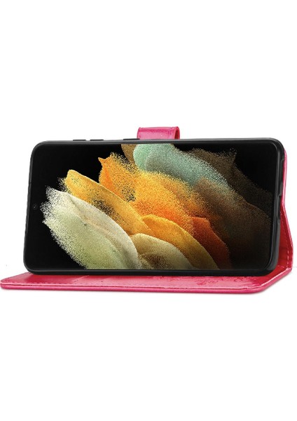 Samsung Galaxy S21 Ultra Flip Kapak Için Kılıf Kısa Kayış Dört Yapraklı Yonca (Yurt Dışından) fırsatları