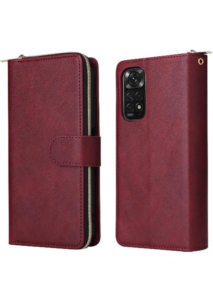 Xiaomi Redmi Için Not 11S Fermuarlı Cebi El Kayışı Cüzdan Kılıf 9 (Yurt Dışından) modelleri