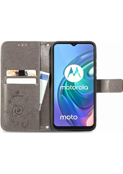 Motorola Moto G30 Deri Kılıf Kapak Kapak Kısa Kayış Zarif (Yurt Dışından)