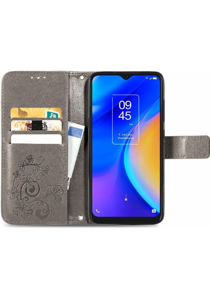 Tcl 20SE Deri Kılıf Için Dört Yapraklı Yonca Kısa Kayış Flip Kapak (Yurt Dışından) modelleri