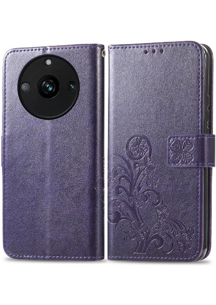 Realme 11 Pro Zarif Iş Dört Yapraklı Yonca Deri Kılıf (Yurt Dışından) fırsatları
