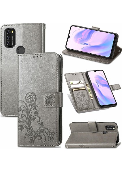 Blackview A70 Kısa Kayış Deri Kılıf Kapak Kapak Dört Yaprak (Yurt Dışından)