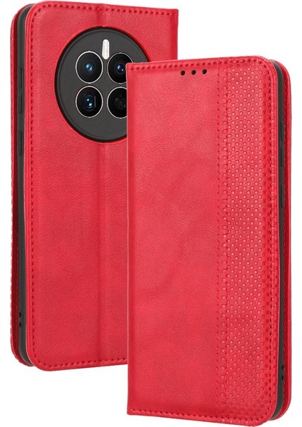 Huawei Mate 50 Için Kılıf Manyetik Kapatma Cüzdan Pu Deri (Yurt Dışından)