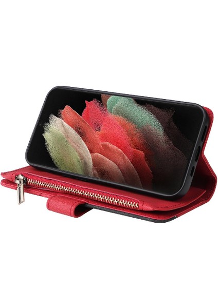 Samsung Galaxy S21 Ultra Iki Renkli Dikiş Fermuar Cüzdan Tarzı (Yurt Dışından) fırsatları