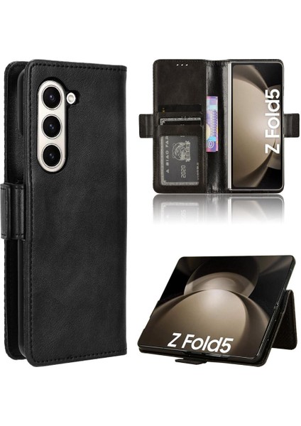 Samsung Galaxy Z Için Kılıf Fold 5 5g Pu Deri Manyetik Kapatma Cüzdan (Yurt Dışından)