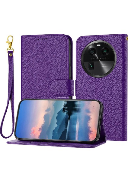 Colorful Shop Oppo Bulmak Için Telefon Kılıfı X6 Pro Flip Folio Pu Deri Litchi Desen Cüzdan (Yurt Dışından)