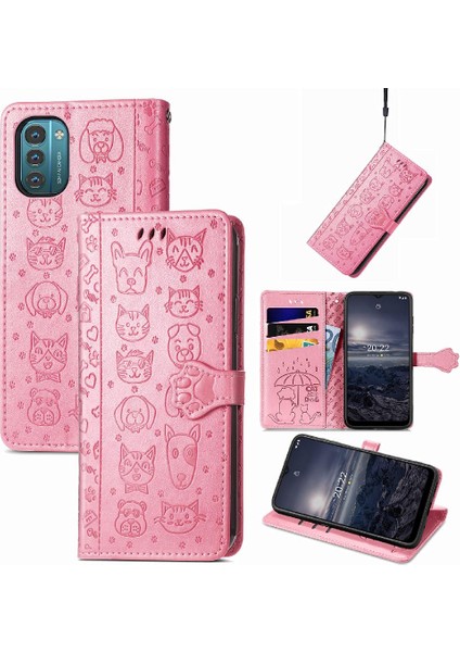 Nokia G21 Için Kılıf Kısa Kayış Karikatür Hayvanlar Deri Kılıf Kapak Çevirin (Yurt Dışından) modelleri
