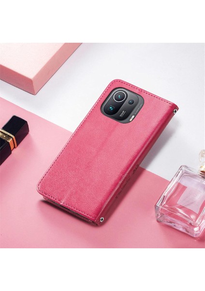 Xiaomi 11 Için Kılıf Pro Kapak Kapak Kısa Kayış Zarif Iş Deri (Yurt Dışından)