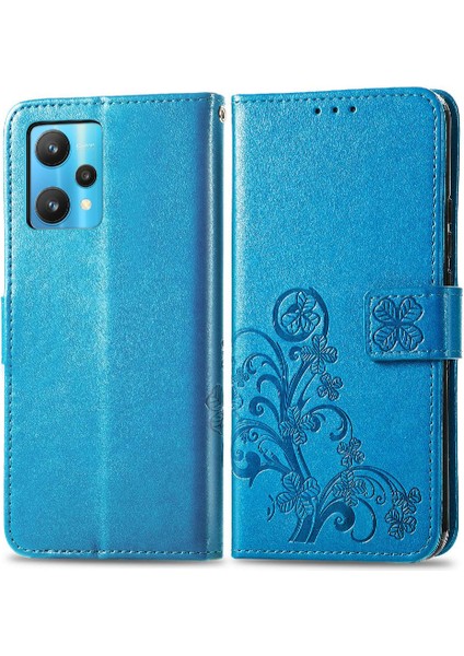 Realme 9 Pro Için Kılıf Kısa Kayış Deri Kılıf Kapak Kapak Dört Yapraklı Yonca (Yurt Dışından)