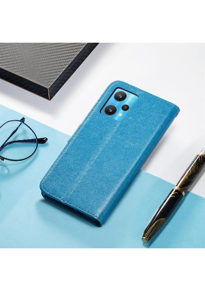Realme 9 Pro Için Kılıf Kısa Kayış Deri Kılıf Kapak Kapak Dört Yapraklı Yonca (Yurt Dışından)