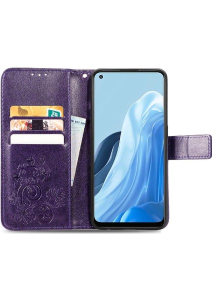 Oppo Case 7 5g Için Zarif Iş Çevirme Kapağı Dört Yapraklı Yonca (Yurt Dışından) modelleri